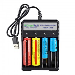 Greentech 3.7 – 4.2 Lityum İyon Pil Şarj Cihazı (Dört Yuvalı) / GT-BC05 