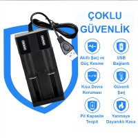 Greentech Pil Şarj Aleti (İki Yuvalı) - Lityum Pil Şarj Cihazı / GT-BC02