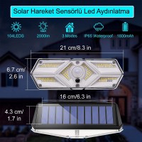 Greentech Güneş Enerjili Hareket Sensörlü, 6 Taraflı 104 Led Aydınlatma / GT-SL13 Greentech Güneş Enerjili Hareket Sensörlü, 6 Taraflı 104 Led Aydınlatma / GT-SL13