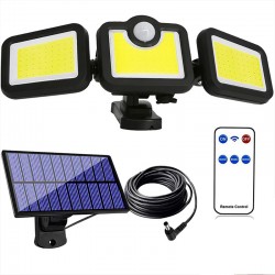 Greentech Güneş Enerjili Hareket Sensörlü, 3 Taraflı 171 Cob Led Aydınlatma / GT-SL15 