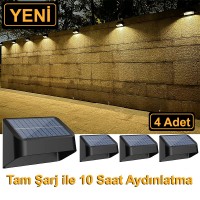 Greentech Güneş Enerjili 8 Renk Geçişli Duvar Aydınlatma (4 Adet) / GT-SL16 