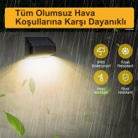 Greentech Güneş Enerjili 8 Renk Geçişli Duvar Aydınlatma (4 Adet) / GT-SL16 